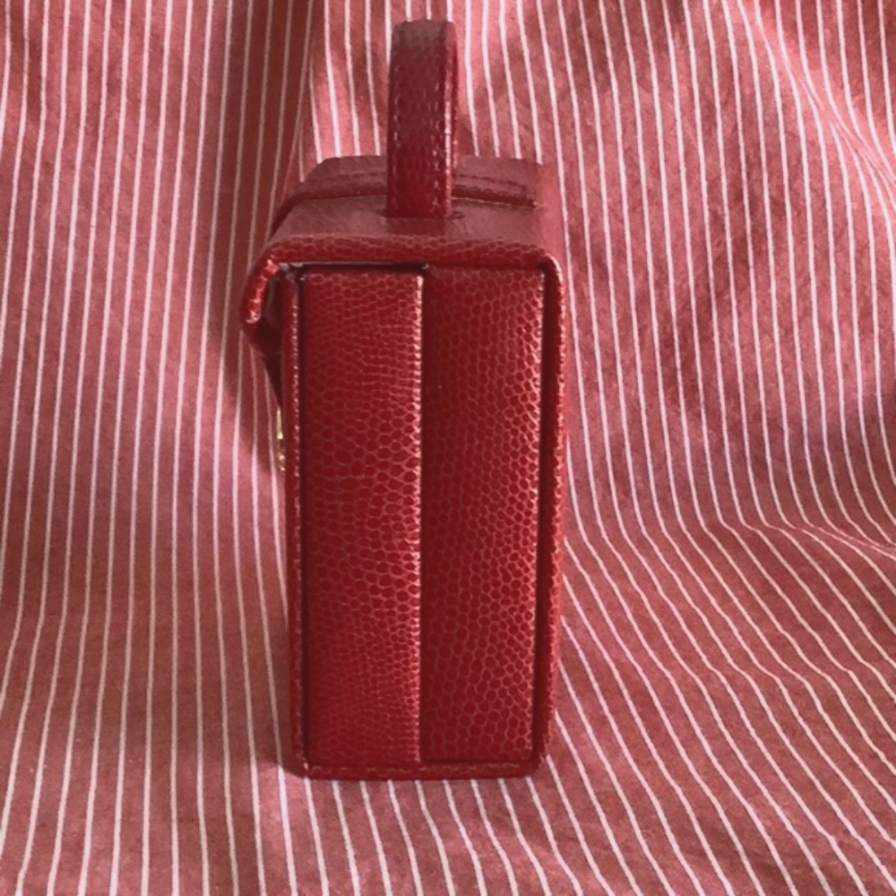 Jewelry travel case, red faux leather - Picture 3 of 6